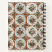ontvangst van het monogram Floral Terracotta Tile Notitieboek (Achterkant)