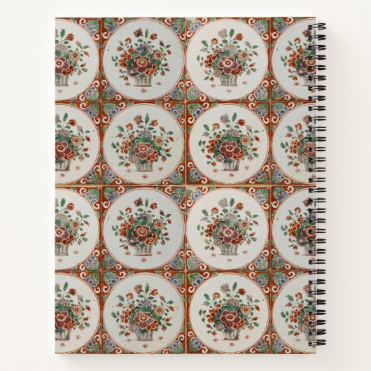  ontvangst van het monogram Floral Terracotta Tile Notitieboek (Achterkant)