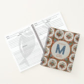 ontvangst van het monogram Floral Terracotta Tile Notitieboek (Binnen)