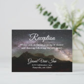 Ontvangst van het Starry Mountain Sky Wedding Informatiekaartje (Staand voorkant)