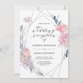 Ontvangst van het waterverf Floral Geometric Weddi Kaart