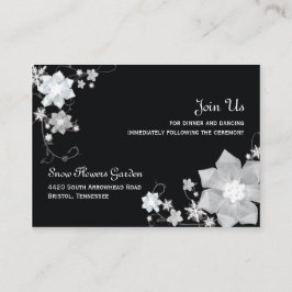 Ontvangst van het zwarte en witte winterhuwelijk informatiekaartje