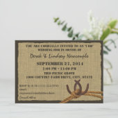 Ontvangst van hoefijzers en Rope BBQ Wedding Kaart (Staand voorkant)