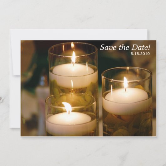 Ontvangst van kaarsen save the date (Voorkant)