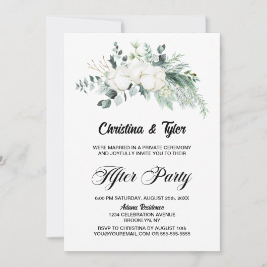 Ontvangst van katoenbloem Eucalyptus Weddenschap Kaart (Voorkant)