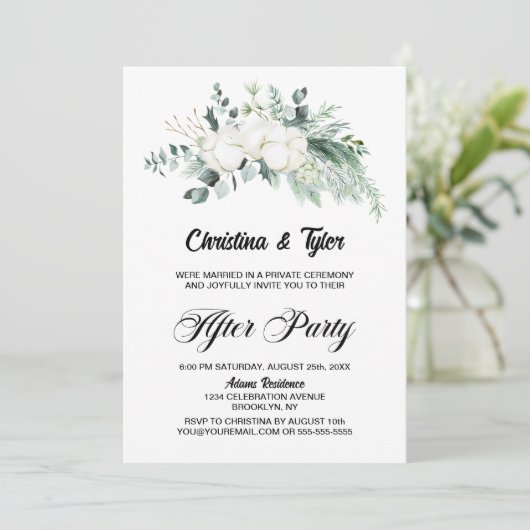 Ontvangst van katoenbloem Eucalyptus Weddenschap Kaart (Staand voorkant)