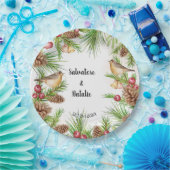 Ontvangst van kerstbruiloft met bruidbruiloft papieren bordje (Feest)