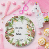 Ontvangst van kerstbruiloft met bruidbruiloft papieren bordje (Feest)