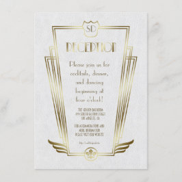 Ontvangst van koninklijke gouden kunst Deco Monogr Kaart