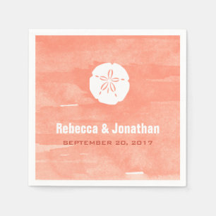 Ontvangst van koraal Waterverf en dollair Servetten