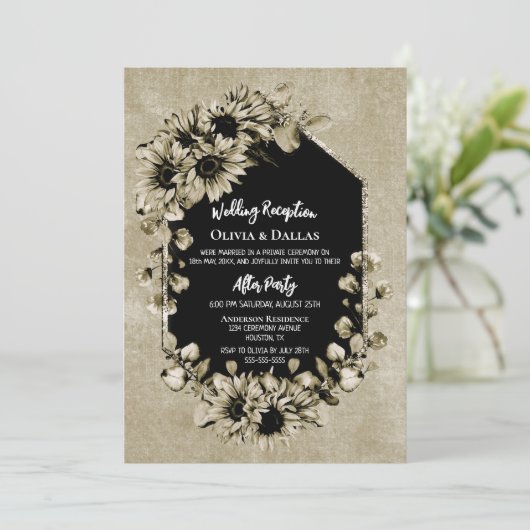 Ontvangst van landelijke zonnebloempitten kaart (Staand voorkant)