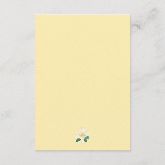 Ontvangst van leemons en lederen bruiloft informatiekaartje (Achterkant)