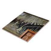 Ontvangst van Louis XVI in het Hotel de Ville b Tegeltje (Zijkant)