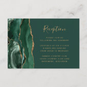 Ontvangst van marald Green Gold Agate Wedding Informatiekaartje (Voorkant)