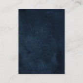 Ontvangst van marinepuin Blue Blush Geometric Wedd Informatiekaartje (Achterkant)