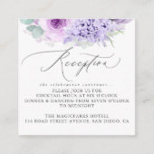 Ontvangst van mosterd Paarse Floral Wedding Informatiekaartje (Voorkant)