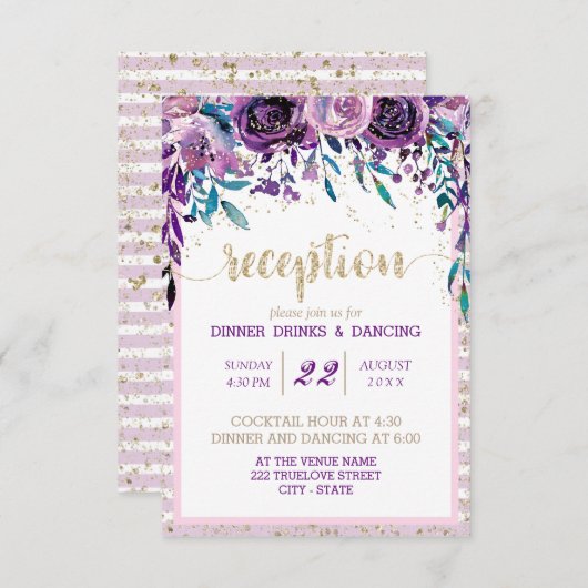 Ontvangst van Paarse bruinkoolbruidjes Kaart (Voorkant / Achterkant)