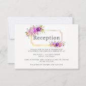 Ontvangst van Paarse en gewelddadige bruiloft Kaart (Voorkant)