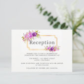 Ontvangst van Paarse en gewelddadige bruiloft Kaart (Staand voorkant)