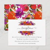 Ontvangst van Paarse en Oranje bruiloft Informatiekaartje (Voorkant / Achterkant)