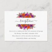 Ontvangst van Paarse en Oranje bruiloft Informatiekaartje (Voorkant)