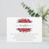 Ontvangst van Paarse en Oranje bruiloft Informatiekaartje (Staand voorkant)