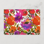 Ontvangst van Paarse en Oranje bruiloft Informatiekaartje (Achterkant)