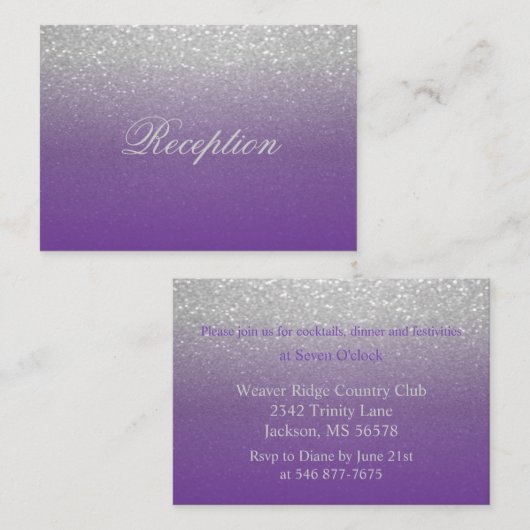 Ontvangst van Paarse en zilveren weddenschappen Informatiekaartje (Voorkant / Achterkant)