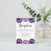 Ontvangst van Paarse Floral Weddenschappen Informatiekaartje (Staand voorkant)