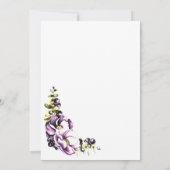 Ontvangst van Paarse Floral Weddenschappen Kaart (Achterkant)