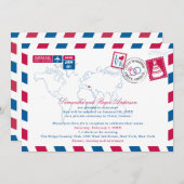 Ontvangst van rode en blauwe Griekse Airmail Post  Kaart (Voorkant / Achterkant)