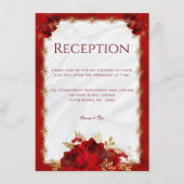 Ontvangst van rode en goudbruine bruiloften informatiekaartje (Voorkant)