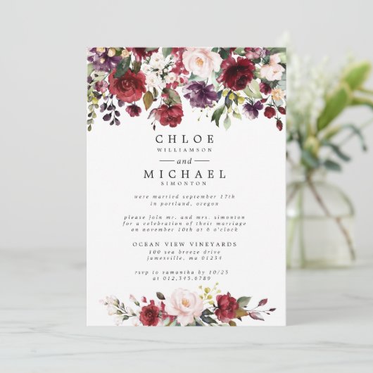 Ontvangst van rode en roze flesjes kaart (Staand voorkant)