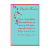 Ontvangst van rode en turquoise Floral Wedding