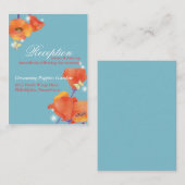 Ontvangst van rode papaverblauwe bruiloft informatiekaartje (Voorkant / Achterkant)