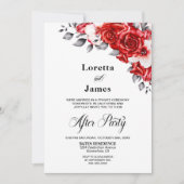 Ontvangst van rode rozenbloemen kaart (Voorkant)