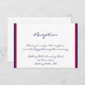 Ontvangst van rode witte en blauwe bruiloft informatiekaartje (Voorkant / Achterkant)