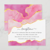 Ontvangst van roze en goudbruine weddenschappen informatiekaartje (Voorkant / Achterkant)