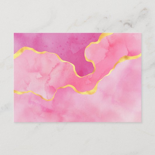 Ontvangst van roze en goudbruine weddenschappen informatiekaartje (Achterkant)