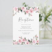 Ontvangst van roze Floral Weddenschappen Informatiekaartje (Staand voorkant)