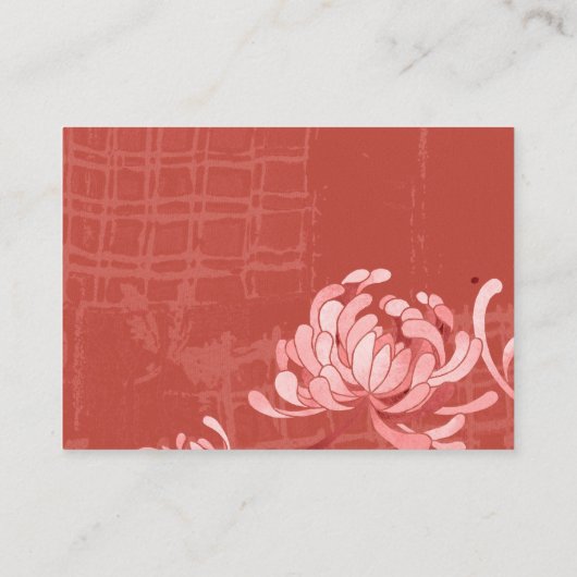 Ontvangst van roze rode Floral bruiloft Informatiekaartje (Achterkant)