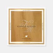 ontvangst van rustige houtmonogram bruiloft servetten (Voorkant)