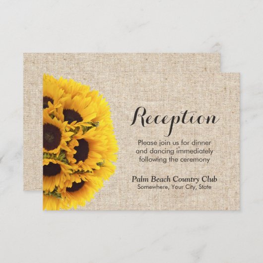 Ontvangst van Rustige landelijke zonnebloem rond b Informatiekaartje (Voorkant / Achterkant)