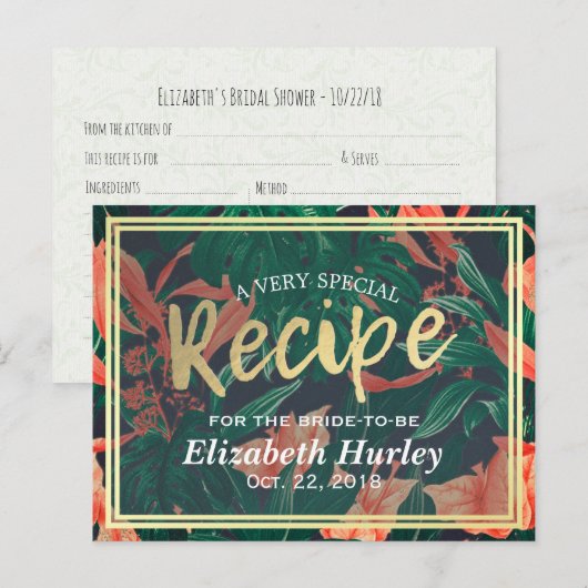 Ontvangst van tropisch Lijst Vrijgezellenfeest van Uitnodiging Briefkaart (Voorkant / Achterkant)