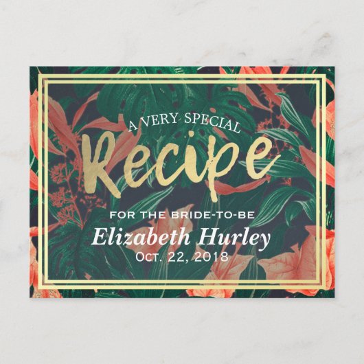 Ontvangst van tropisch Lijst Vrijgezellenfeest van Uitnodiging Briefkaart (Voorkant)