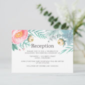 Ontvangst van Tropisch Mint Floral Summer Weduwen Kaart (Staand voorkant)