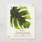 Ontvangst van Tropisch palm Leaf Elegant Wedding Kaart (Voorkant)
