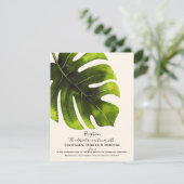 Ontvangst van Tropisch palm Leaf Elegant Wedding Kaart (Staand voorkant)