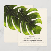 Ontvangst van Tropisch palm Leaf Elegant Wedding Kaart (Voorkant / Achterkant)