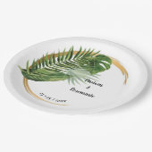 Ontvangst van Tropische palmbruidjes bruiloft Papieren Bordje (Gekanteld)